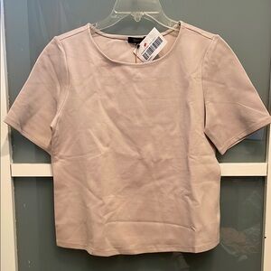 Quince Tan Tee, Boxy Top, Casual Round Neck Top, NWT